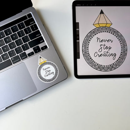Pencil ring mandala sticker