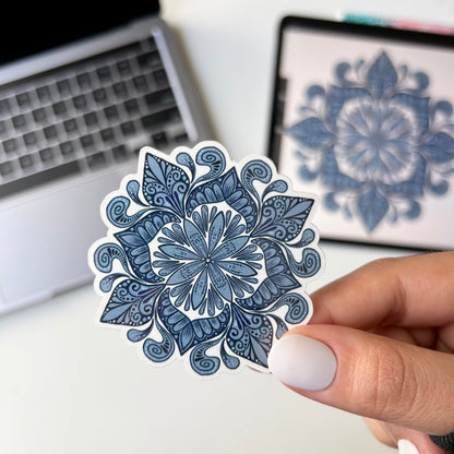 Blue shades mandala stickers