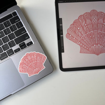 Shell zentangle  sticker - waterproof stickers