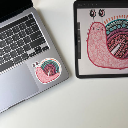 Cute snail zentangle stickers - waterproof stickers