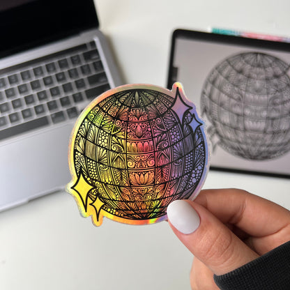 Disco ball zentangle stickers