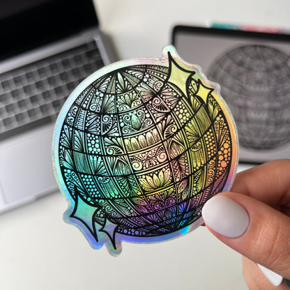 Disco ball zentangle stickers
