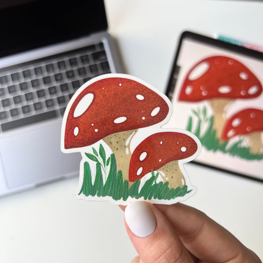 Mandala mushroom sticker