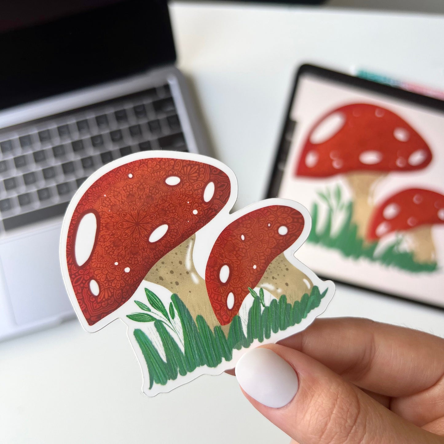Mandala mushroom sticker
