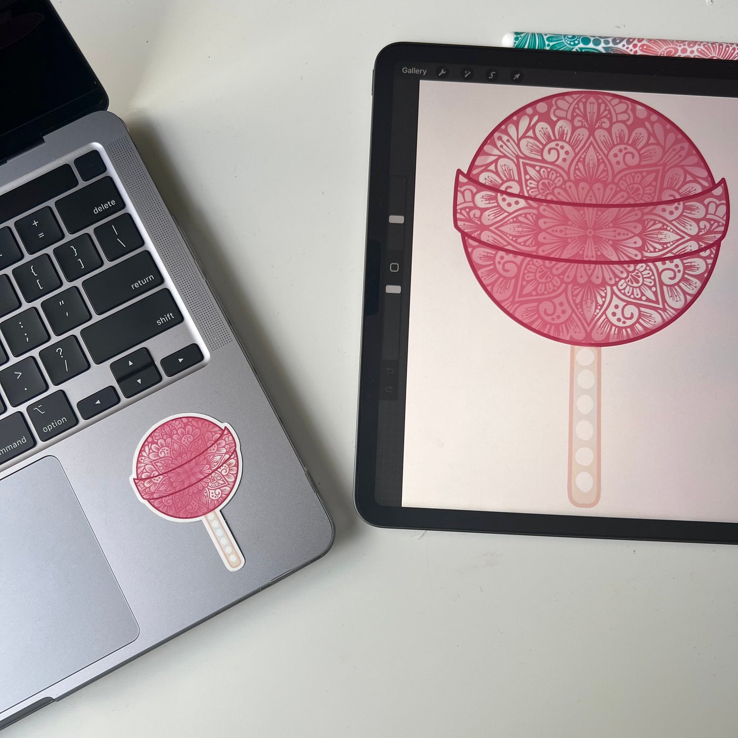 Lollipop mandala stickers