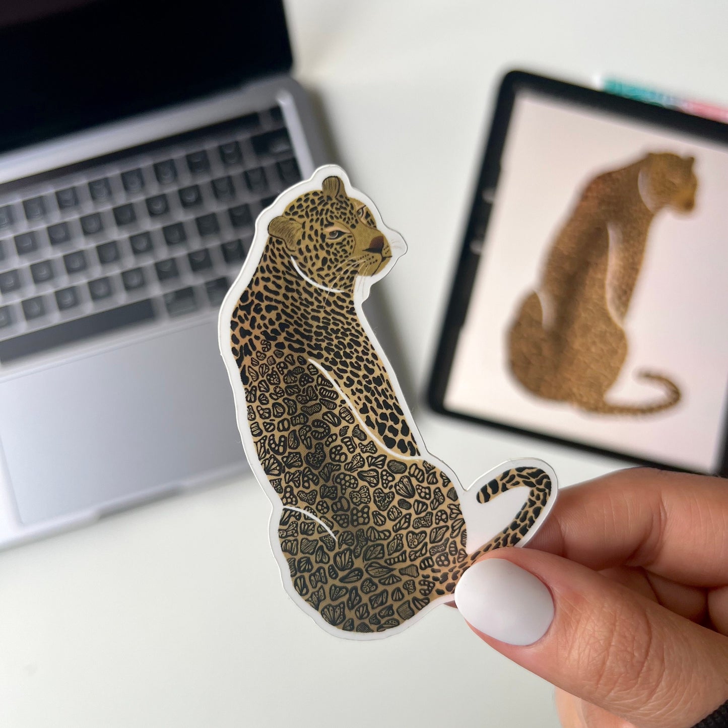 Jaguar zentangle waterproof stickers