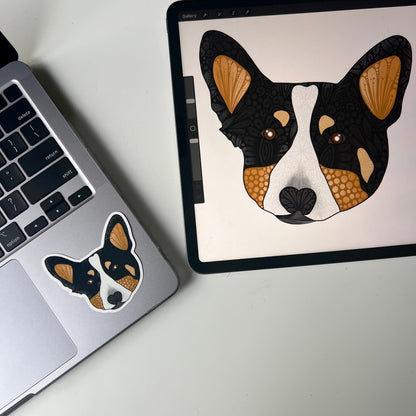 toy manchester terrier Zentangle sticker