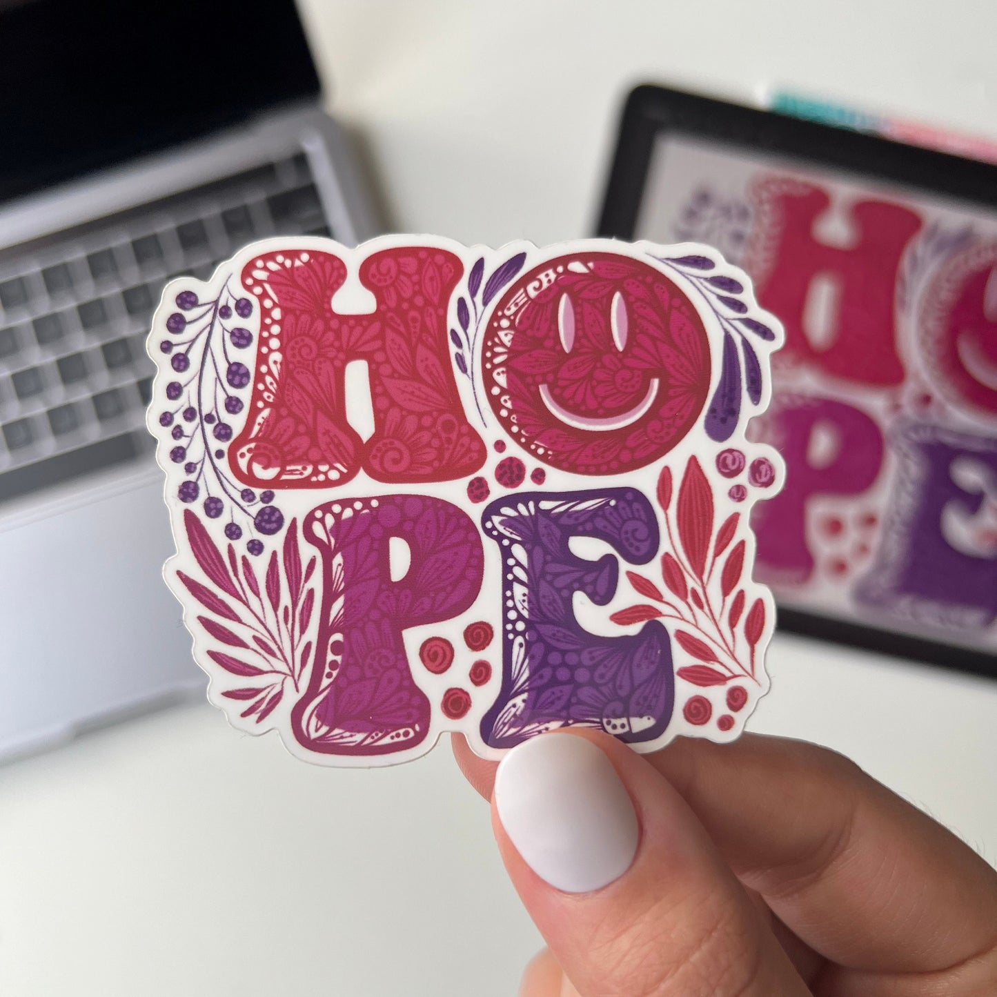 Zentangle hope waterproof sticker