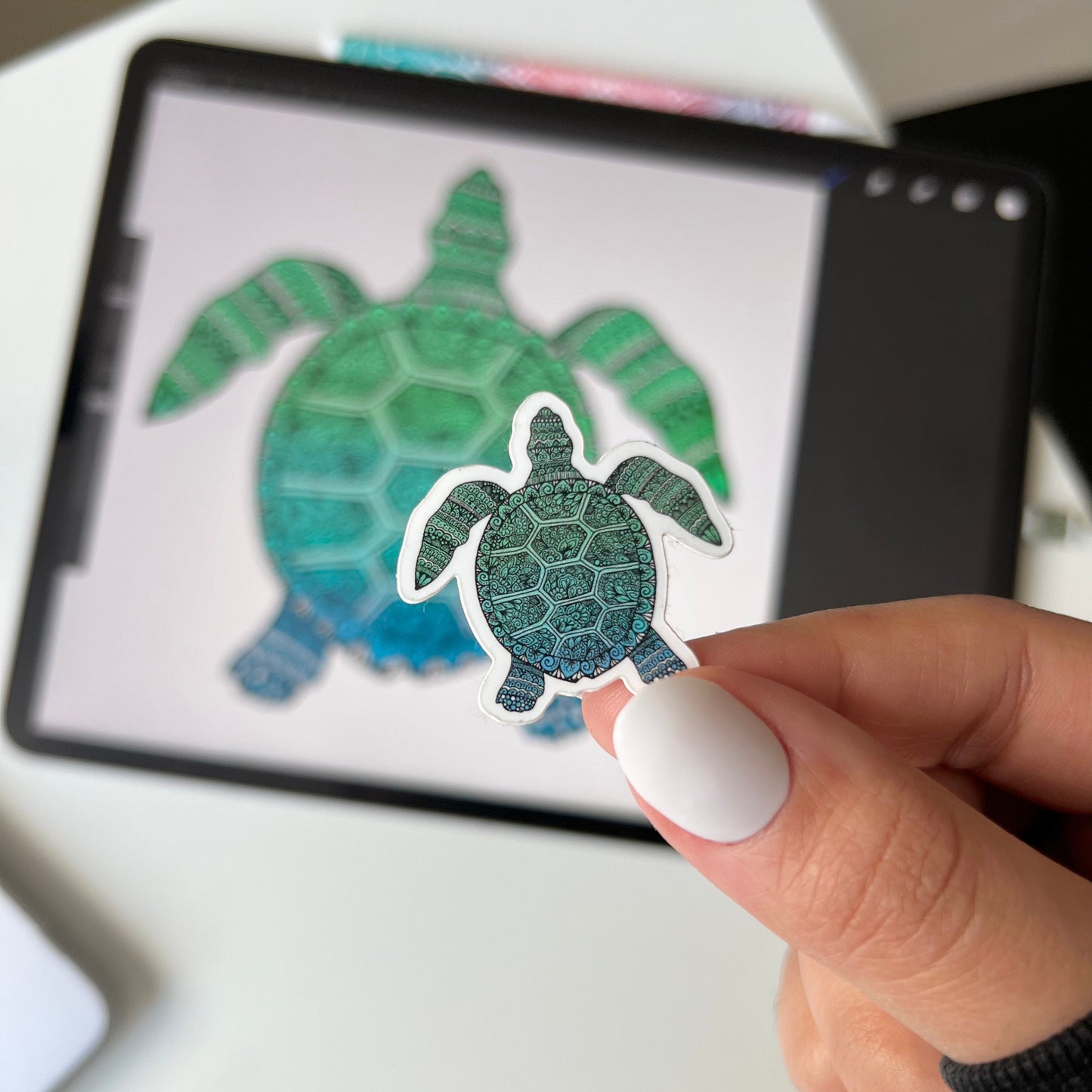 Zentangle mini turtle sticker