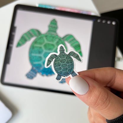 Zentangle mini turtle sticker