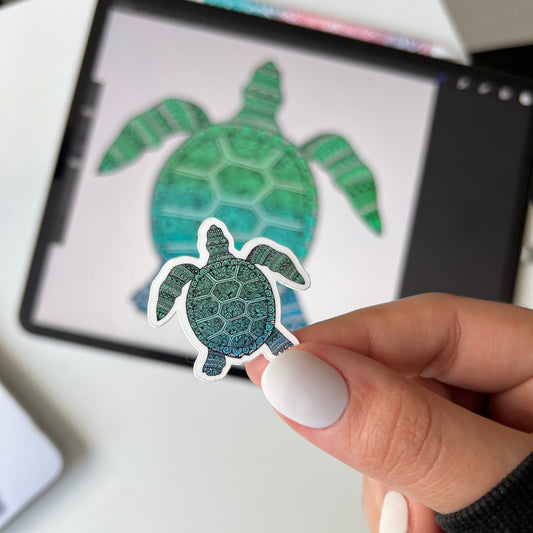 Zentangle mini turtle sticker