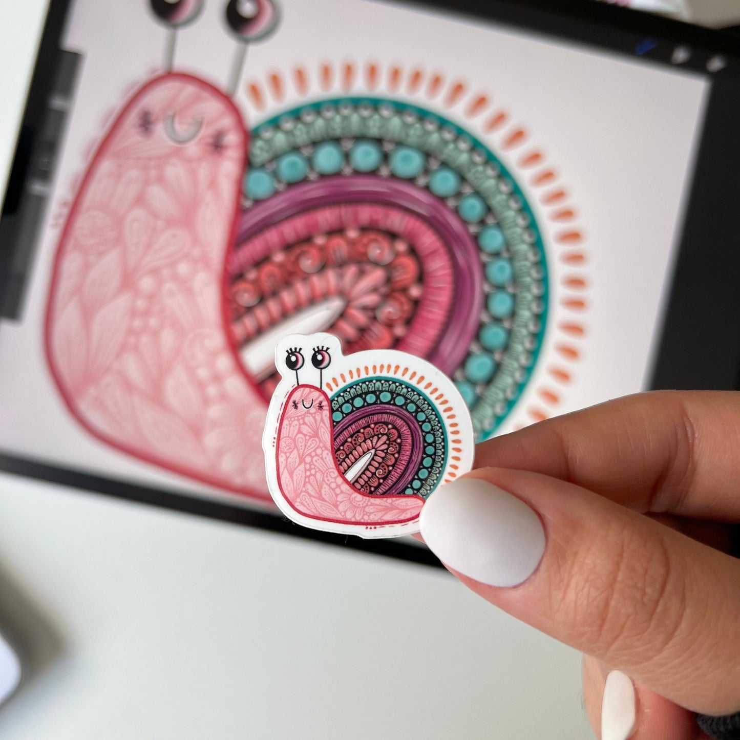 Mini snail zentangle sticker